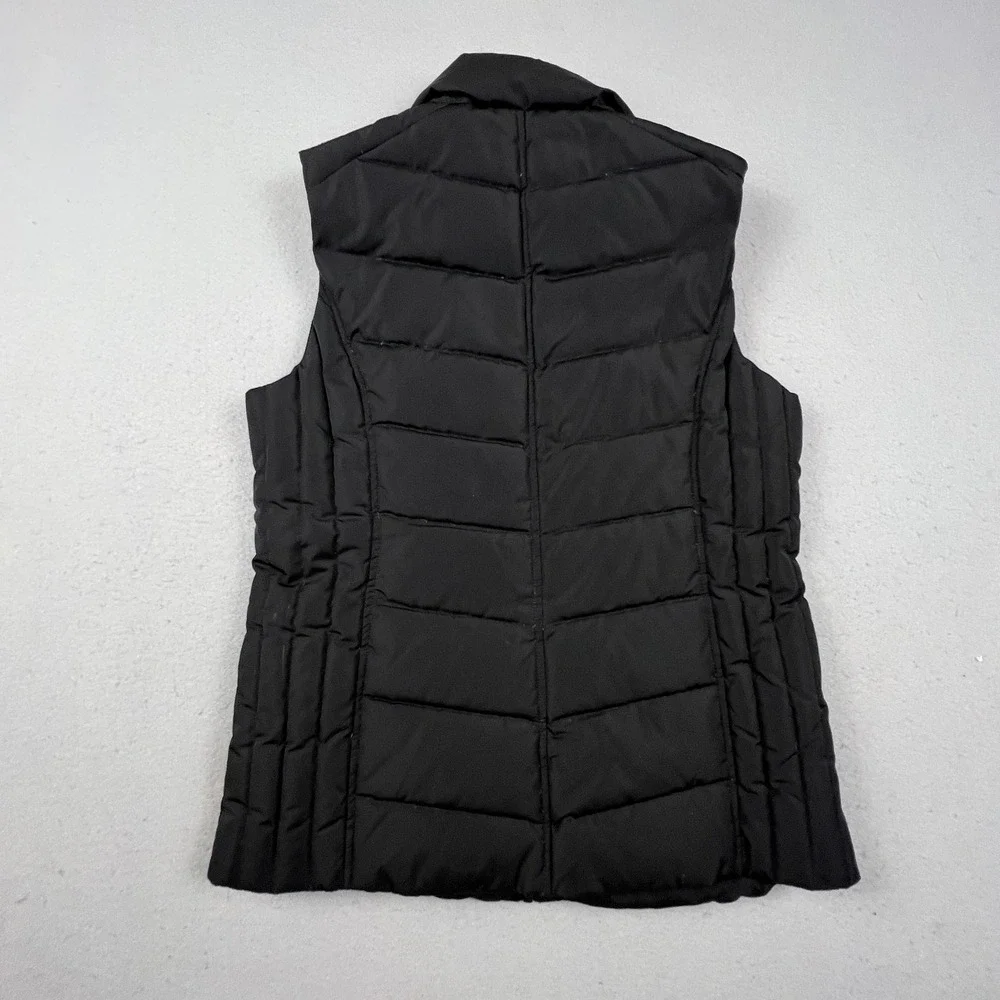 G.H. Bass Puffer Vest Womens Small Black Down Fill Quilted GHAW7836 Winter Layer